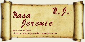 Maša Jeremić vizit kartica